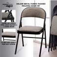 thumbnail image 3 of MECO Sudden Comfort Deluxe Metal Fabric Portable and Padded Folding Chairs, Black, 4 Pack, 3 of 9