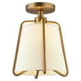 thumbnail image 5 of Evelyn&Zoe 9.5" Blackened Bronze Metal/Fabric Semi Flush Mount, 5 of 5