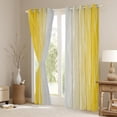 thumbnail image 3 of YST Yellow Greyish White Blackout Curtains Ombre Yellow And Gray Window Curtains 38"Wx54"L Abstract Gradient Geometric Curtains & Drapes Silver White Wavy Line Window Treatments 2 Panels, 3 of 6