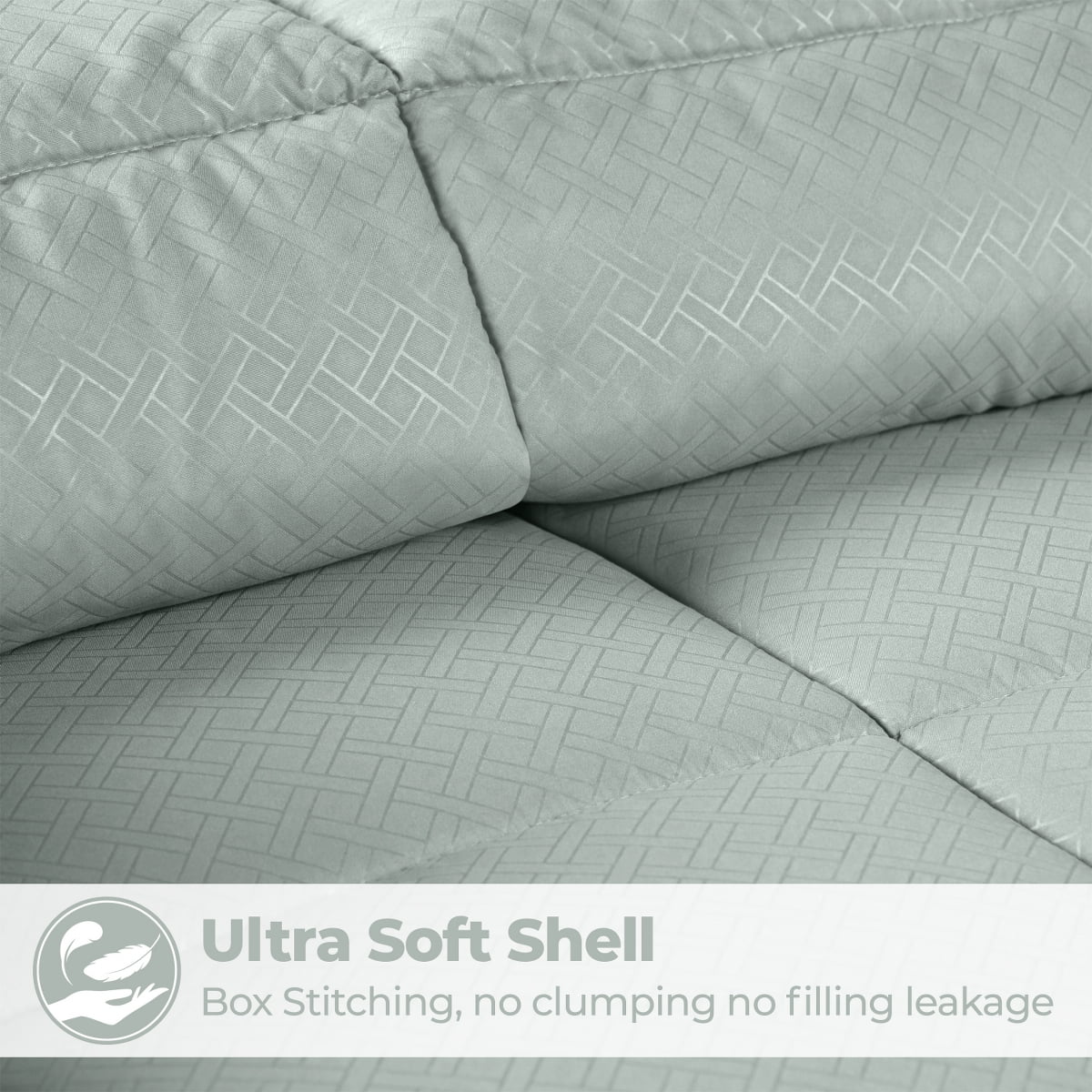 Superior Basketweave Plush Down Alternative Comforter, King, Jade
