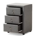 thumbnail image 2 of Baxton Studio Contemporary Upholstered 3-Drawer Nightstand by  Grey, 2 of 5