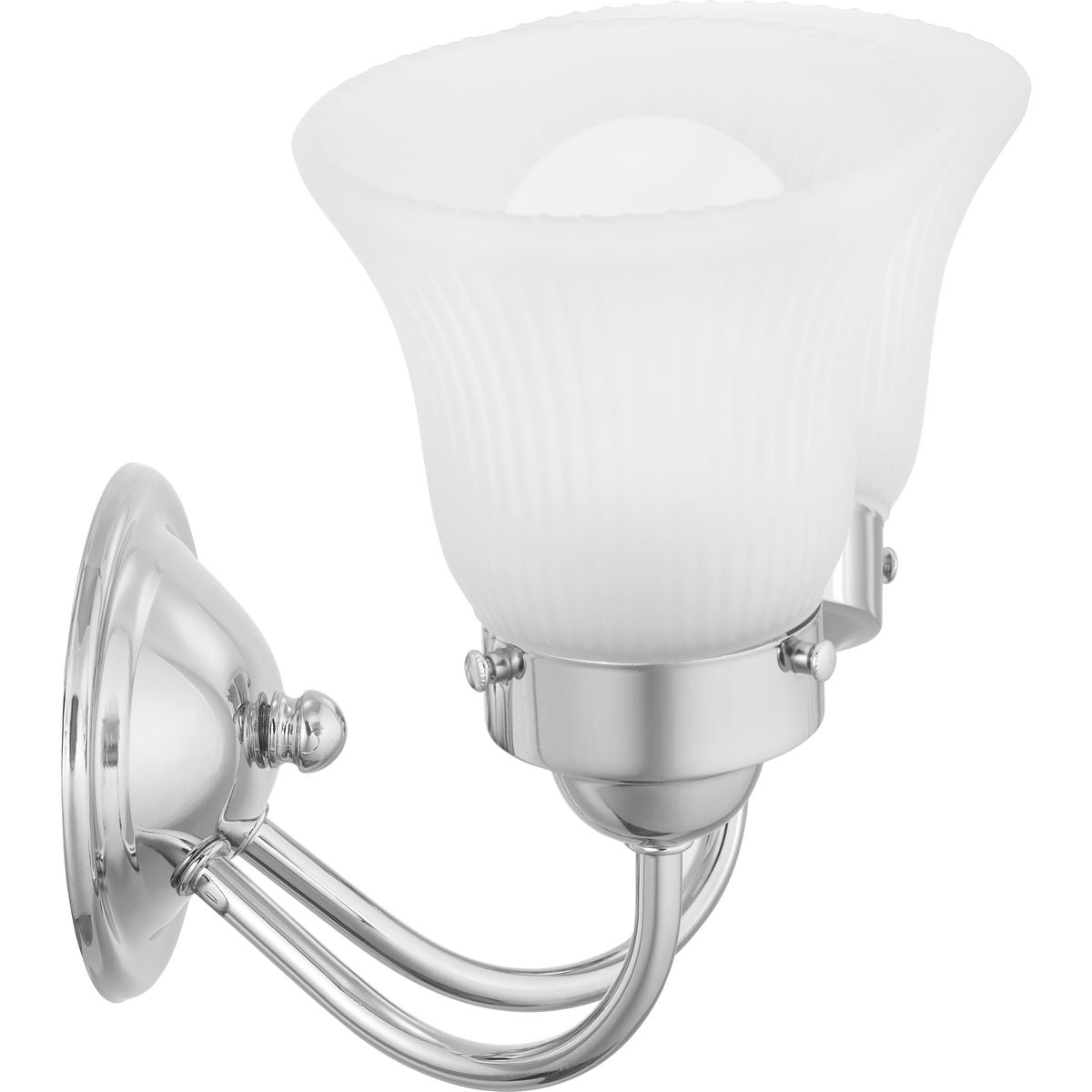 Progress Lighting Fluted Glass Collection 2-Light Polished Gray Bath and Vanity Fixture with Etched Glass