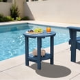thumbnail image 4 of FUNDAZE 2-Tier Round HDPE Patio Side Table, End Tables For Living Room, Waterproof Indoor & Outdoor Small Table for Poolside, Garden, Navy Blue, 4 of 10