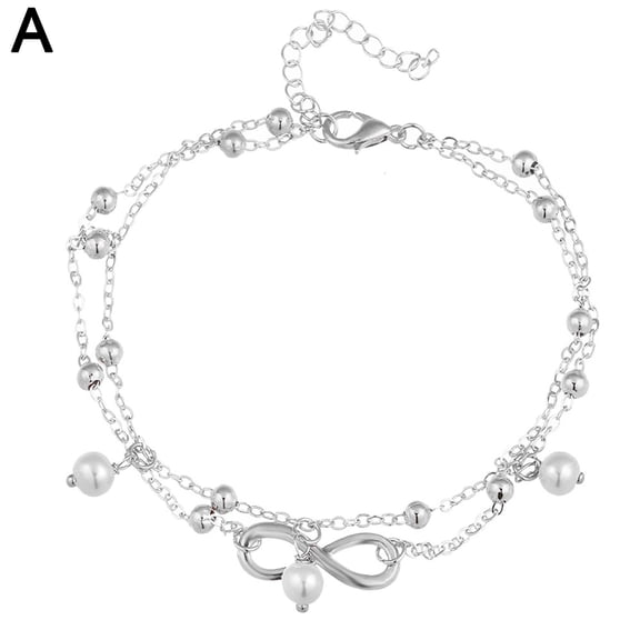 Fashion Anklet Gold And Silver Pearl Anklet Bracelet Women's Adjustable Beach Anklet Gift Foot I1O3 V9F3