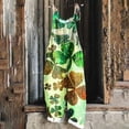 thumbnail image 2 of lcziwo Wide Leg Jumpsuits for Women Loose Fit Cotton Linen Holiday Rompers Casual Sleeveless Straps Overalls St. Patrick's Day Shamrock Print One Piece Pants Green XL, 2 of 6