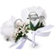 thumbnail image 3 of Hombres Boda Boutonniere Boda Flores Ojales Accesorios Novio Padrino Fiesta de graduación Traje Decoración (8, Blanco). Afortunado Sencillez, 3 of 5