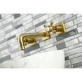 thumbnail image 3 of Kingston Brass KS6127BX Metropolitan Double-Handle Wall Mount Bathroom Faucet, Brushed Brass, 3 of 8