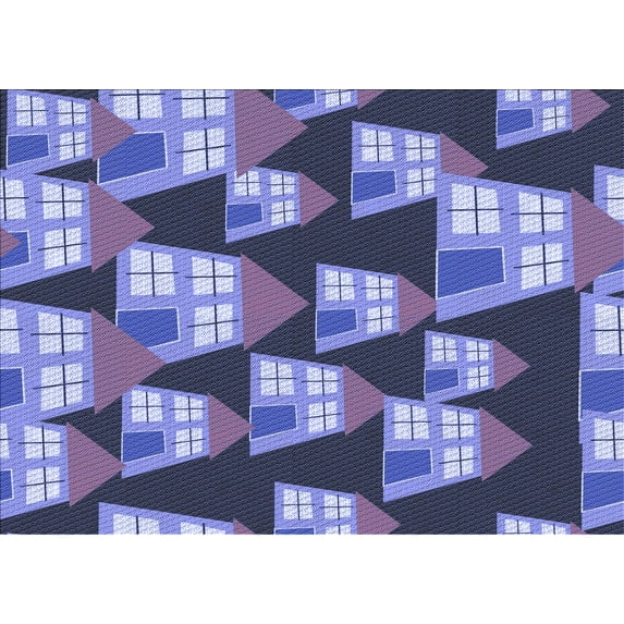 Ahgly Company Indoor Rectangle Patterned Purple Mimosa Purple Area Rugs, 2' x 3'
