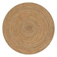 thumbnail image 3 of Well Woven Brielle Larissa Farmhouse Solid Pattern Natural Color Hand-Braided Basket Weave Jute 4' Round Area Rug, 3 of 8