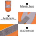 thumbnail image 4 of Unique Bargains 20L Collapsible Bucket, Portable Folding Water Storage Container, Orange, 4 of 7