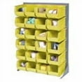 thumbnail image 3 of Louvered Bin Rack With (24) Yellow Stacking Bins, 35"W x 15"D x 50"H, 3 of 3