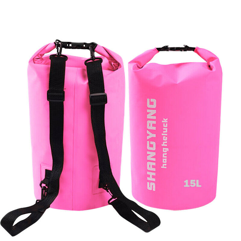 Waterproof Dry Bag - Soatuto Water Resistant Roll Top Dry Compression Sack Keeps Gear Dry for Kayaking, Beach, Rafting, Boating, Hiking, Camping and Fishing Waterproof Dry Bag - 15L / Pink - image 1 of 7