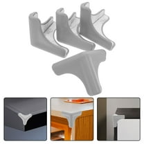 Hemoton  4 Pcs Desk Corner Sleeve Clear Protectors Bumpers for Furniture Table Baby Grey