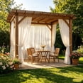 thumbnail image 7 of 63x118 Inch Outdoor Sheer Curtains,Waterproof Light Filtering Voile,Sheer Sun Shade Curtain for Patio Gazebo Pergola Garden, 7 of 7