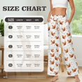 thumbnail image 5 of SCRAWLGOD Squirrel Floral Print White Women’s Palazzo Trousers Pants with Adjustable Tie Knot High Waisted Wide Leg Daily Trousers Comfy Elastic Flowy Slacks with Side Pockets, S, 5 of 7