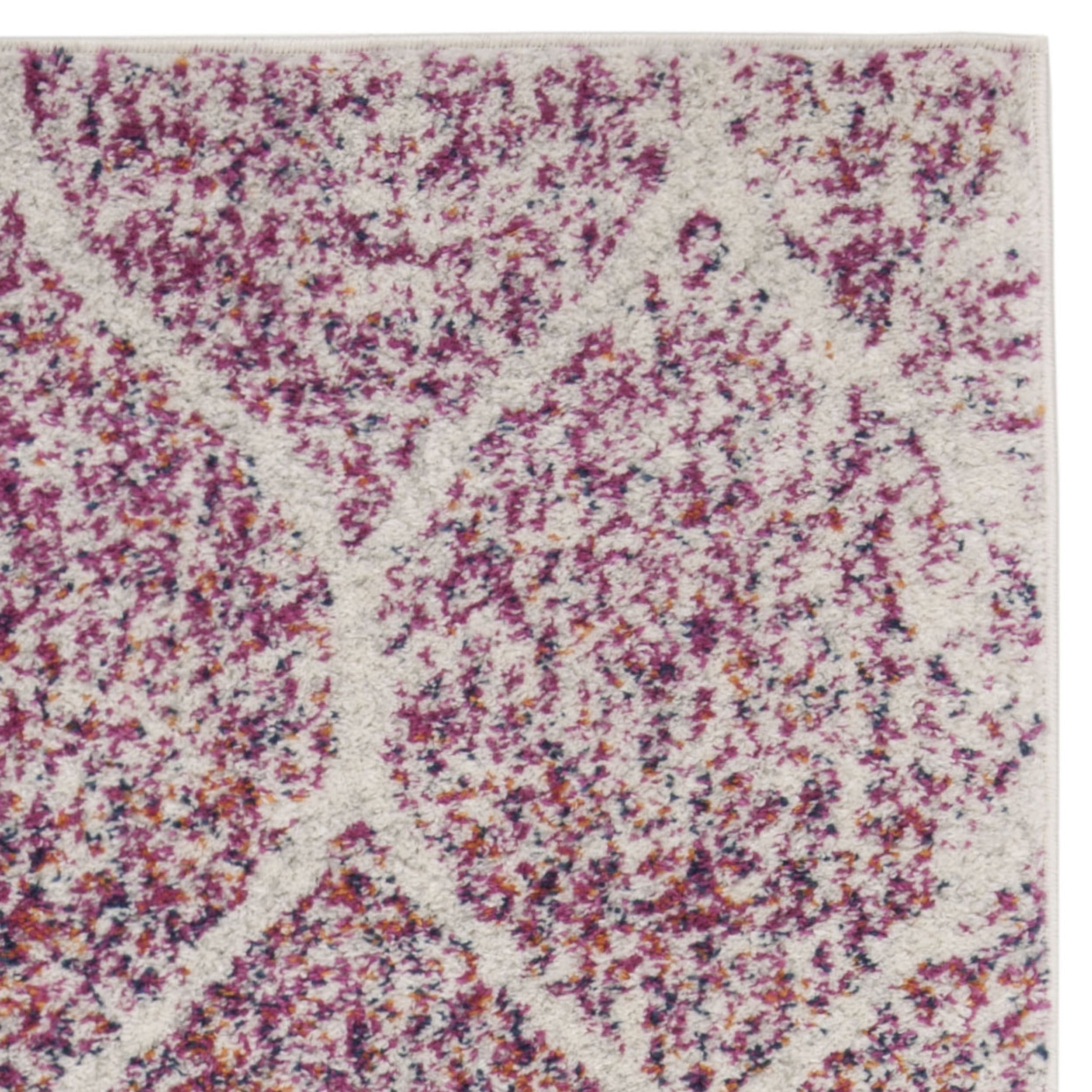 SAFAVIEH Madison Leighton Geometric Runner Rug, Cream/Fuchsia, 2'3" x 10'