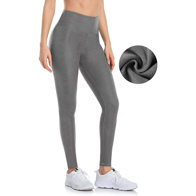 Fleece Lined Leggings with Pockets for Women,High Waisted Winter Yoga Pants