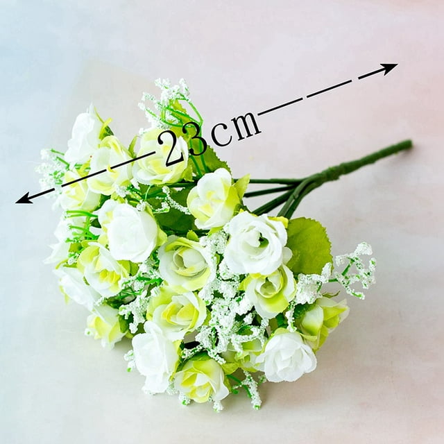 MYG Artificial Bouquet 21 Diamond Rose 7 Branches Fake Flowers Home Wedding Decor