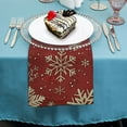 thumbnail image 4 of Qinduosi Christmas Snowflakes On Dark Red Cloth Napkins Polyester Dinner Napkins Great for Dining Special Occasions or Dinner Parties 2 PCS, 4 of 7