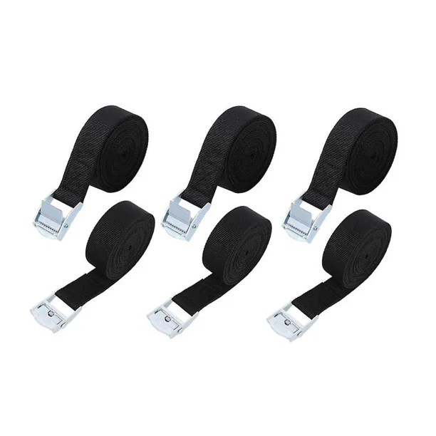 Correas de amarre con trinquete de 2,5 m x 25 mm, tensoras resistentes, correas para portaequipajes de techo con hebilla, correas de amarre ajustables para portabicicletas, motocicletas y