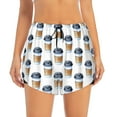 thumbnail image 4 of Lsque Coffee To Go Pattern Printed Women's Running Shorts with Liner Pockets,Elastic Quick Dry Workout Athletic Gym Yoga Shorts,Womens High Waist Shorts-Large, 4 of 9