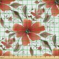 thumbnail image 2 of Ambesonne Floral Fabric by the Yard Upholstery, Vintage Garden Vibes Flower, 5 Yards, Pale Sepia Salmon and White, 2 of 5