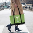 thumbnail image 4 of FORMRS Canvas Laptop Tote Bag for Women with 15.6" Computer Compartments Shoulder Handbag, Green Martini Glass, 4 of 7