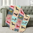 thumbnail image 2 of Flannel Fleece Bed Blanket Cute Dachshunds Throw Blanket Lightweight Cozy for Bedroom All Season Sofa Decor Gift 50x40 inch for Kids, 2 of 6