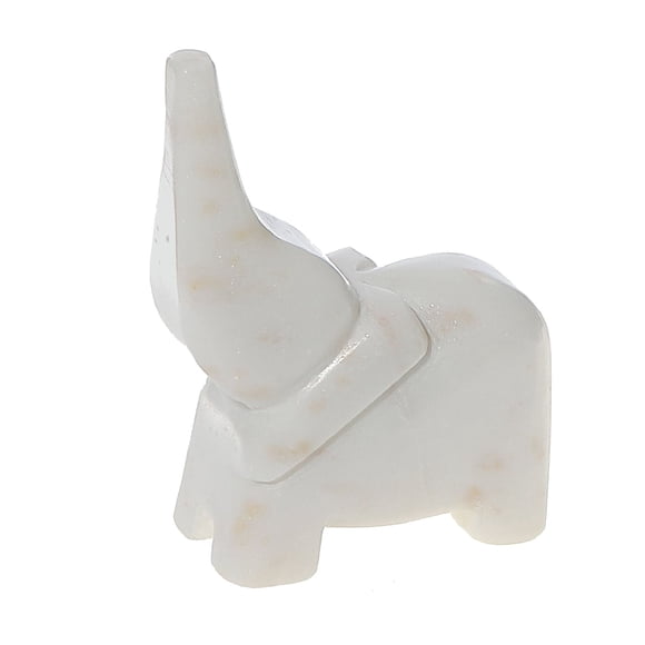 Marble Elephant Décor Large White