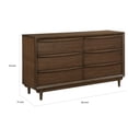 thumbnail image 5 of Benjara Soly 62 Inch Wide Dresser, 6 Drawers, Lip Pull Handles, Walnut Brown Finish, 5 of 5