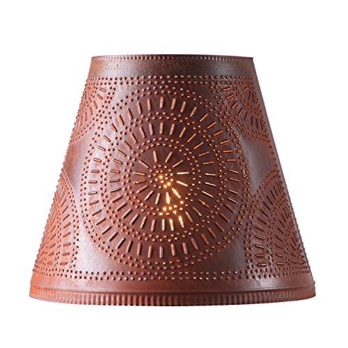 Irvins Country Tinware 14-inch Fireside Shade with Chisel Rustic Tin