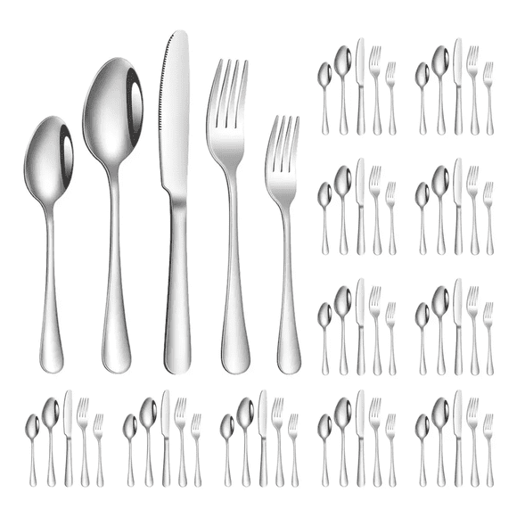 Juego De Cubiertos Acero Inoxidable, 72 Piezas Malubero Plateado