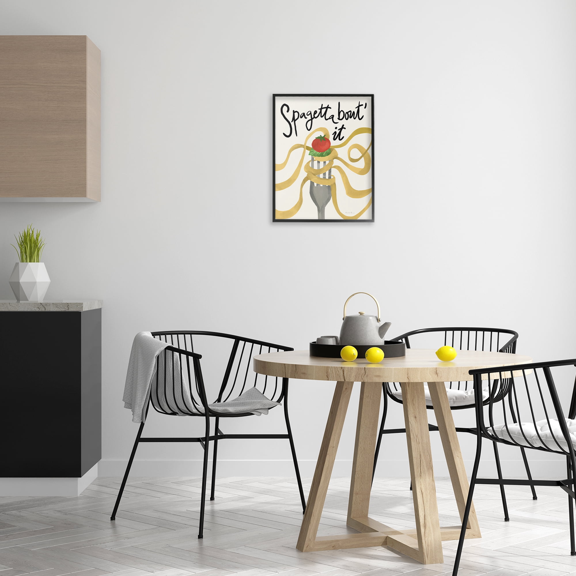 Stupell Industries Funny Spaghetti Phrase Food & Beverage Painting Black Framed Art Print Wall Art, 16 x 20