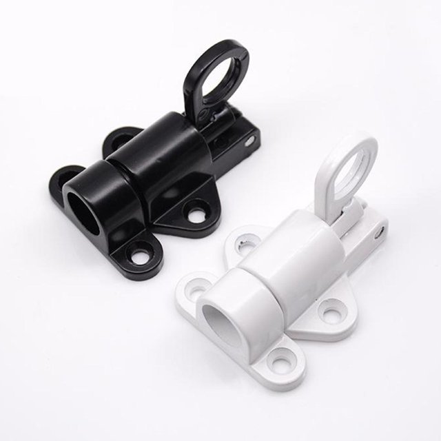 VONKY 2pcs/set Cabinet Pull Ring Spring Load Automatic Door Hasp Lock White 2 pcs