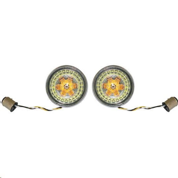 Custom Dynamics PB-BB-AW-1157CS Bullet Bezel Turn Signal Inserts for Models with 1157 Contact Bases - Chrome/Smoke Lens