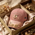 thumbnail image 4 of Hats for Garden Morning Cap, Hummingbird Floral Embroidery Botanical Cottagecore Hat Adjustable Baseball Caps Gift for Men Women (21.7-23.6'' Adjustable, Pink), 4 of 7