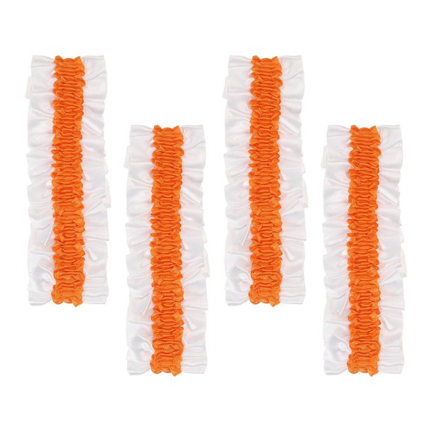 Uxcell Armband Garter, 4pcs Anti-Slip Sleeve Garter Men Shirt Sleeve Holder Elastic Belt Costume Accessories Decoration for Party, Naranja sobre blanco