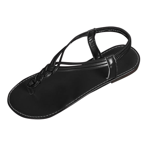 Women's Comfortable Open Toe Flat Thong Sandals Casual Summer Slide Flip Flops for Walking Beach Vacation Black Women Sandal