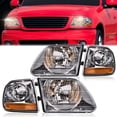 thumbnail image 5 of CROSSDESIGN Lightning Style Headlights & Corner Parking Lights Kit Fit for Ford F150 Expedition 1997-2002, 5 of 9