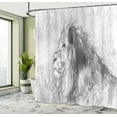 thumbnail image 5 of Ambesonne Pale Grey Shower Curtain, Sketch Art Savannah Lion, 69"Wx84"L, Charcoal Grey White, 5 of 5
