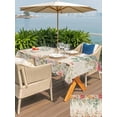thumbnail image 5 of Outdoor Tablecloths with Umbrella Hole & Zipper, Watercolor Floral Tablecloth Rectangle 60x84 Inch, Spring Roses Eucalyptus Leaf Plants Beige Waterproof Table Cloth, Patio/Pool/Picnic Table Covers, 5 of 8