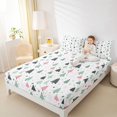 thumbnail image 4 of Manfei Boys Girls Happy Winter 4pcs Bed Sheets,Xmas Tree King Sheets,Merry Christmas Super Cozy Sheet Set,Microfiber Bedroom Decor, 4 of 7