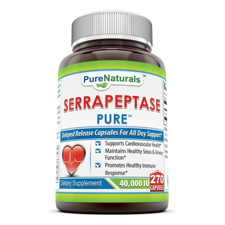 1/4 Natural - Pure Naturals Serrapeptase 40000 IU 270 Capsules