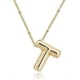 thumbnail image 1 of CHAO Collar con letra de burbuja dorada para mujer, collar con colgante de letra inicial de globo chapado en oro de 14 k, collares con iniciales con dije delicado, 1 of 4