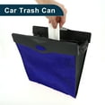 thumbnail image 5 of Car Trash Can Portable Back Seat Trash Bin Blue 1 Pc 12.2" Length 11.4" Width 10.2" Height Faux Leather, 5 of 6