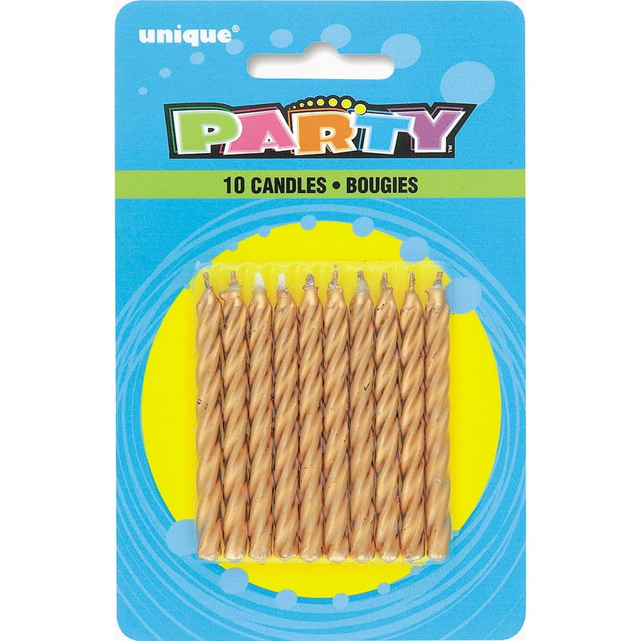 Birthday Candles, 2.5 in, Gold, 10ct