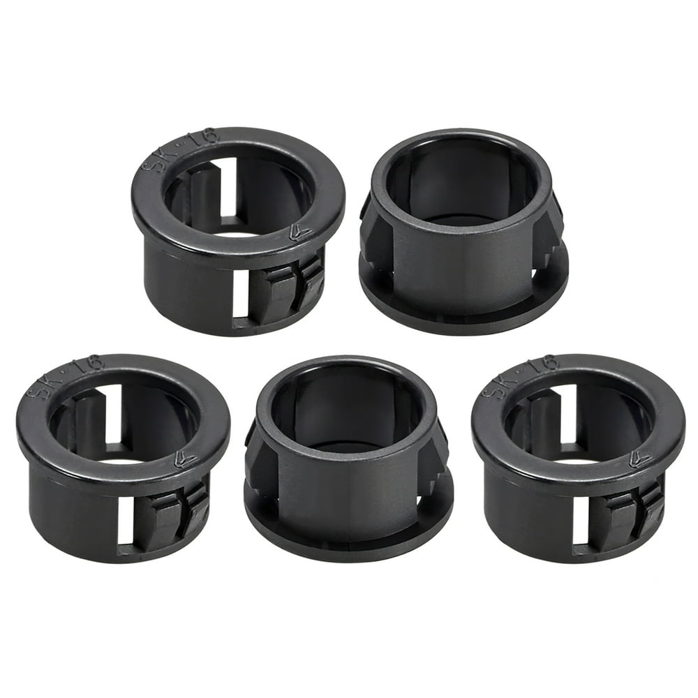 16mm Mounted Dia Snap in Cable Hose Bushing Grommet Protector Black 5
