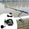 thumbnail image 1 of Carrete de pesca con asistencia eléctrica, recargable por USB, para aguas profundas, arrastre de 10 kg, función de memoria de profundidad, resistente Mano izquierda negra, 1 of 8