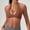Brown, variant on Sexy Backless Workout Bras for Women with Halter Neck and Removable Pads Showcasing Crisscross Straps and Soft Fabric Yellow XXL