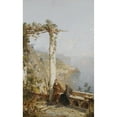 thumbnail image 2 of Franz Richard Unterberger 11x14 Gold Ornate Wood Frame and Double Matted Museum Art Print Titled - Amalfi Above the Bay of Naples (1888), 2 of 4